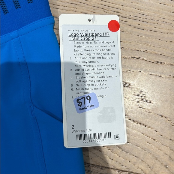 🆕 NWT LULULEMON LOGO WAISTBAND HR TRAIN CROP 21” - Picture 5 of 5